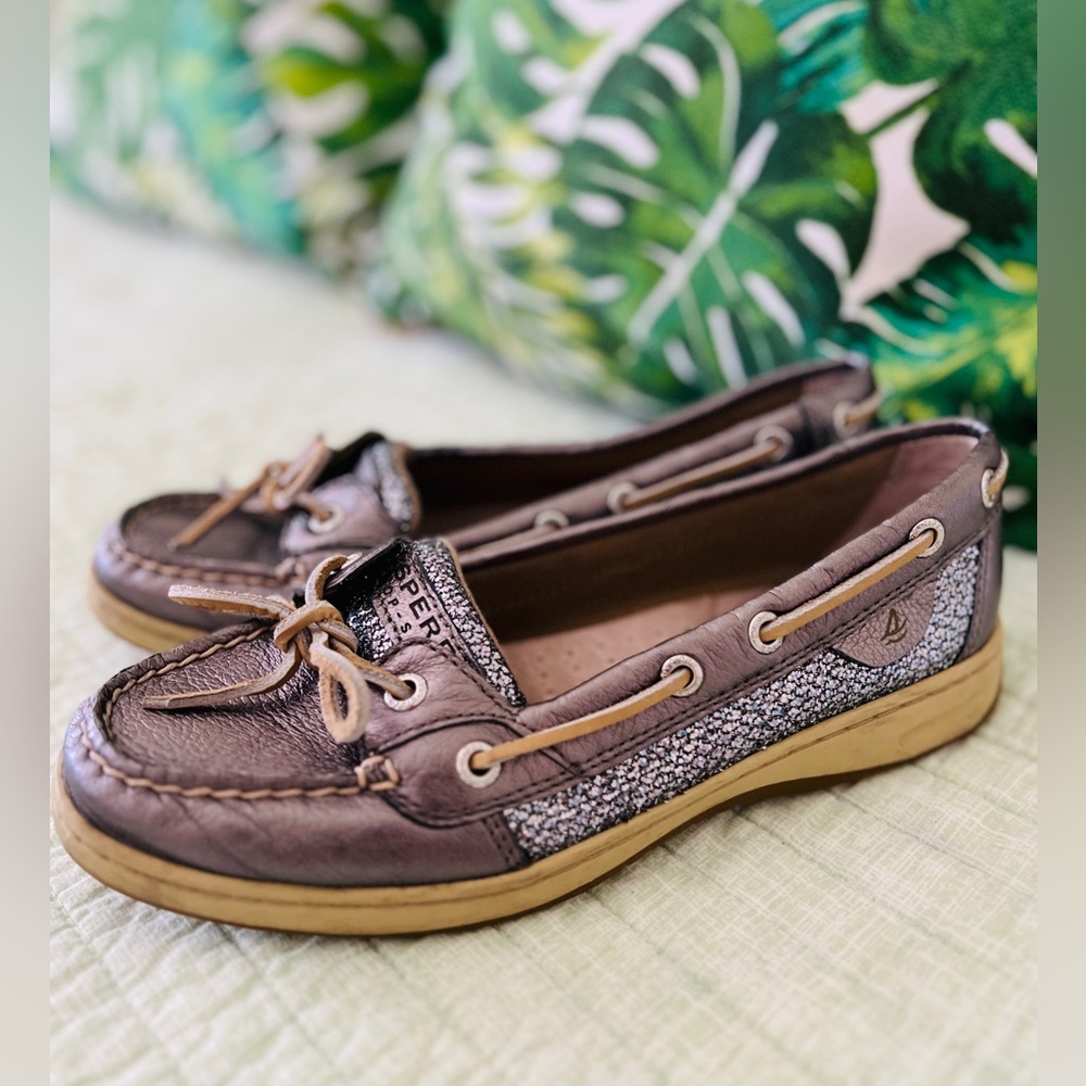 Sperry Topsider Angelfish, Pewter Metallic (silver, gray) size 7